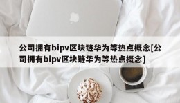 公司拥有bipv区块链华为等热点概念[公司拥有bipv区块链华为等热点概念]